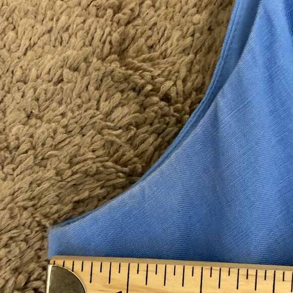 Lauren Ralph Lauren Blue Linen Drop Waist Pleated Skirt Dress size 14 Summer - Picture 8 of 12